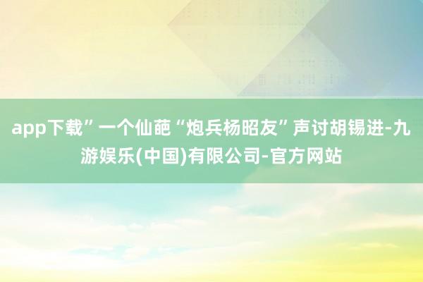 app下载”一个仙葩“炮兵杨昭友”声讨胡锡进-九游娱乐(中国)有限公司-官方网站