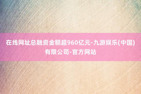 在线网址总融资金额超960亿元-九游娱乐(中国)有限公司-官方网站