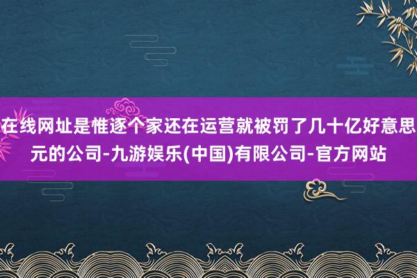 在线网址是惟逐个家还在运营就被罚了几十亿好意思元的公司-九游娱乐(中国)有限公司-官方网站